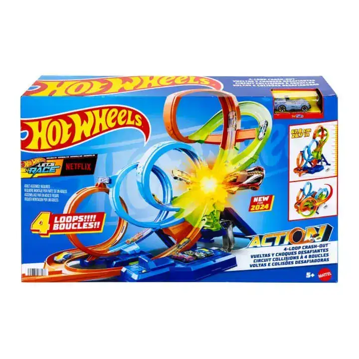 הוט ווילס מארז ממונע 4 לופים אין סופיים | Hot Wheels