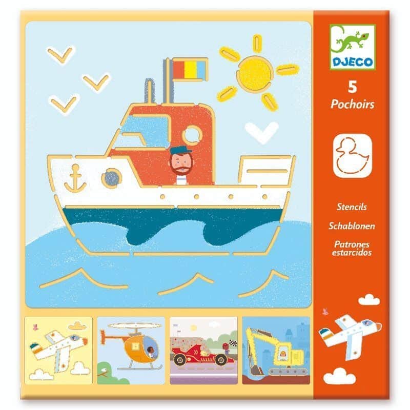 Djeco יצירה - שבלונות תחבורה