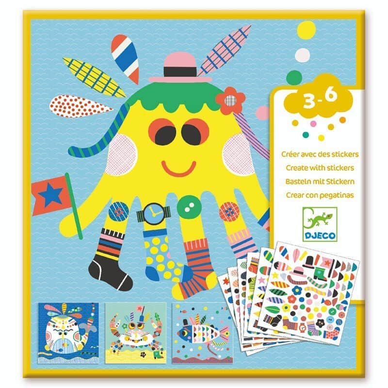 תמונות ממדבקות יצורי ימיים|Djeco