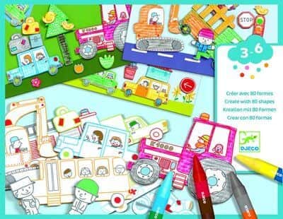 Djeco יצירה לקטנים עולם יצירה רכבים