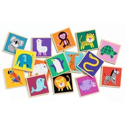 משחק זכרון עץ - חיות | Djeco