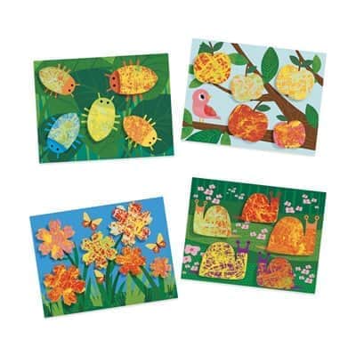 יצירה לקטנטנים - צביעה עם גולות טבע