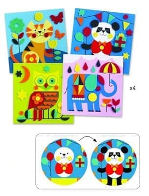 יצירה קטנטנים - הדבקה חיות חמודות |Djeco