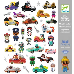 יצירה 160 מדבקות - עולם הקרייזי מוטורס המנצנץ Djeco