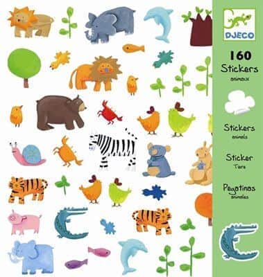 יצירה - מדבקות חיות צבעוניות | Djeco